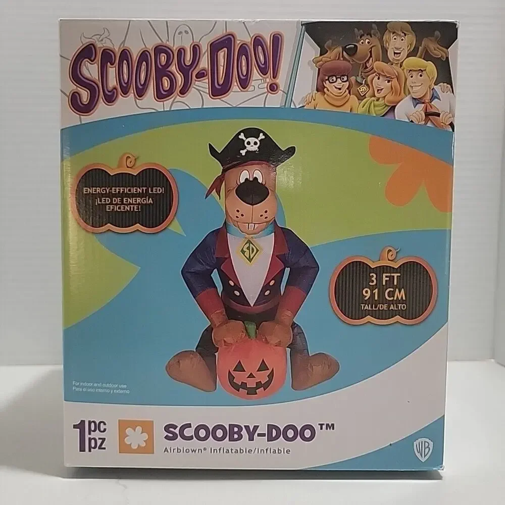 Scooby Doo Halloween Pirate Pumpkin‎ 3 Ft Air-Blown Inflatable Gemmy